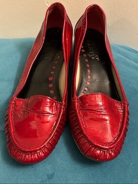 Franco Sarto Red Patent Leather Loafers